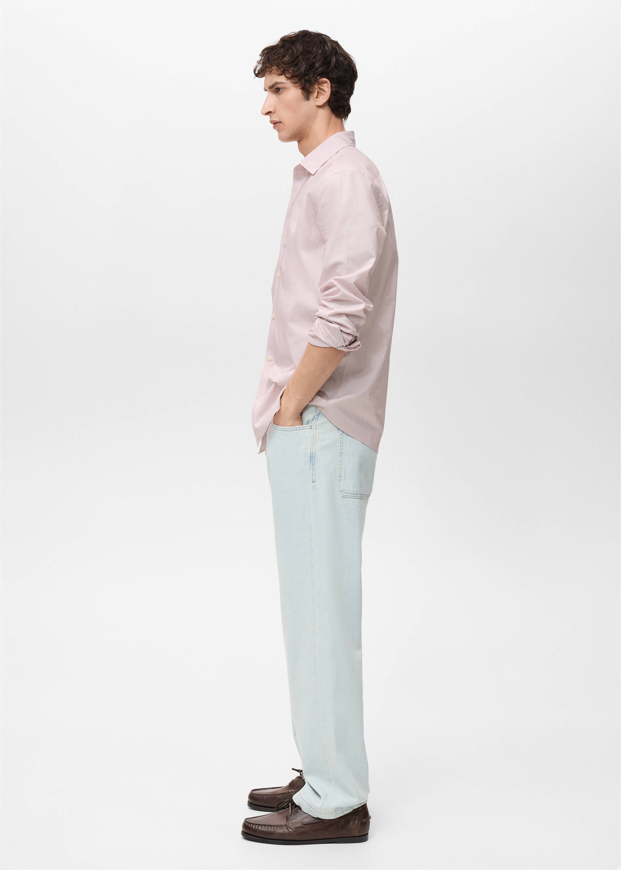 Kemeja garis-garis 100% katun slim-fit - Rincian barang 2