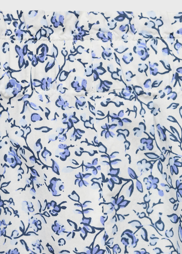 Printed cotton trousers — White