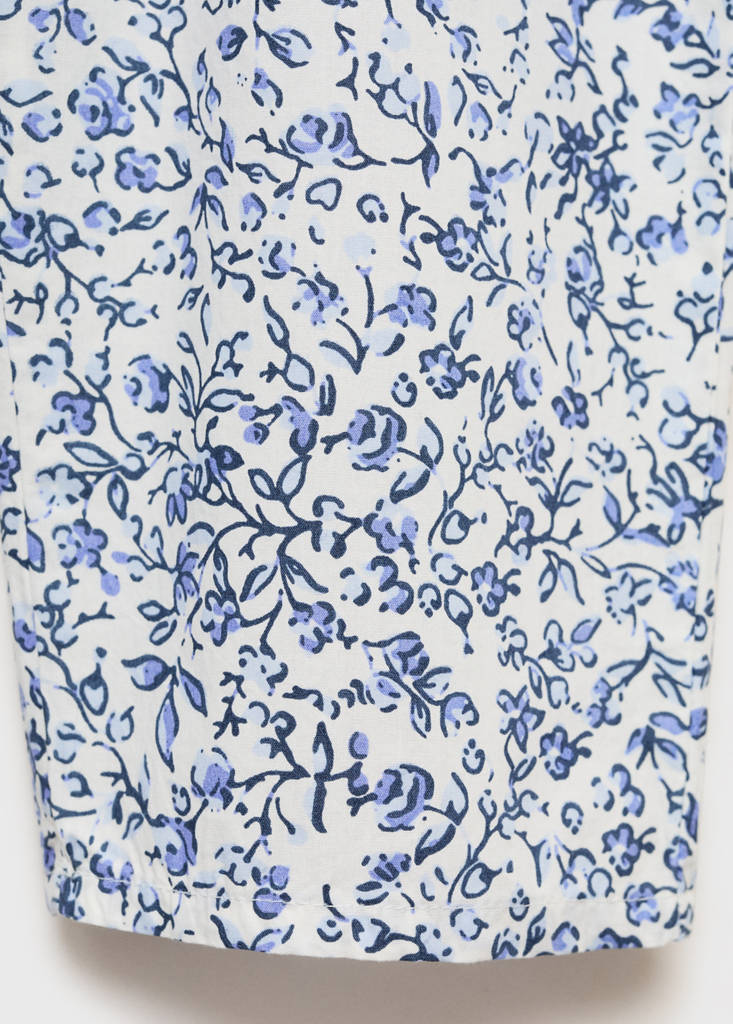 Printed cotton trousers — White