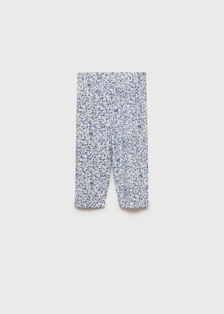 Printed cotton trousers — White