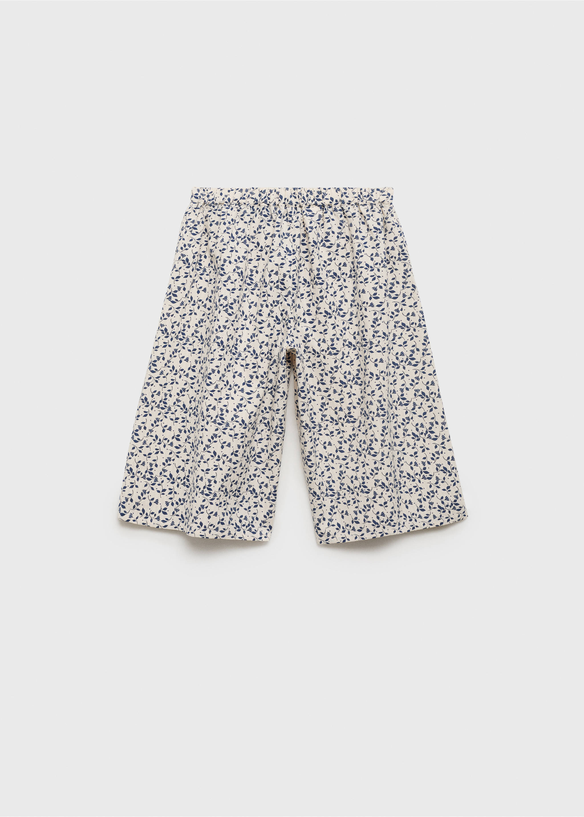 Pantalón recto estampado floral - Reverso del artículo, Blanco. Ref: 87065940-00.
