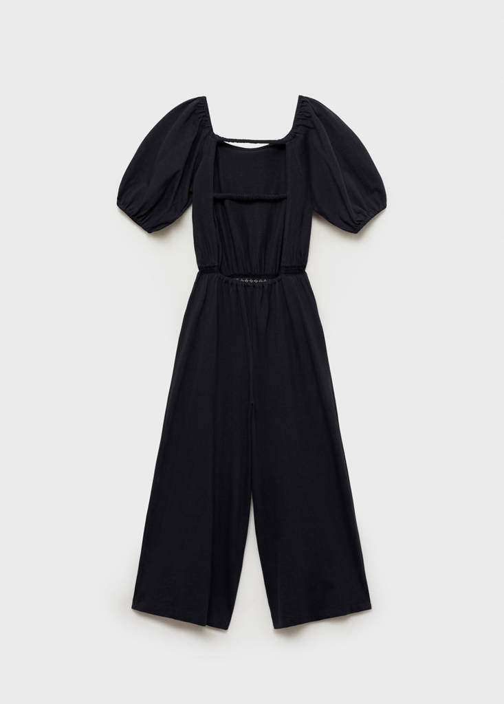 Long jumpsuit with back opening — Charcoal