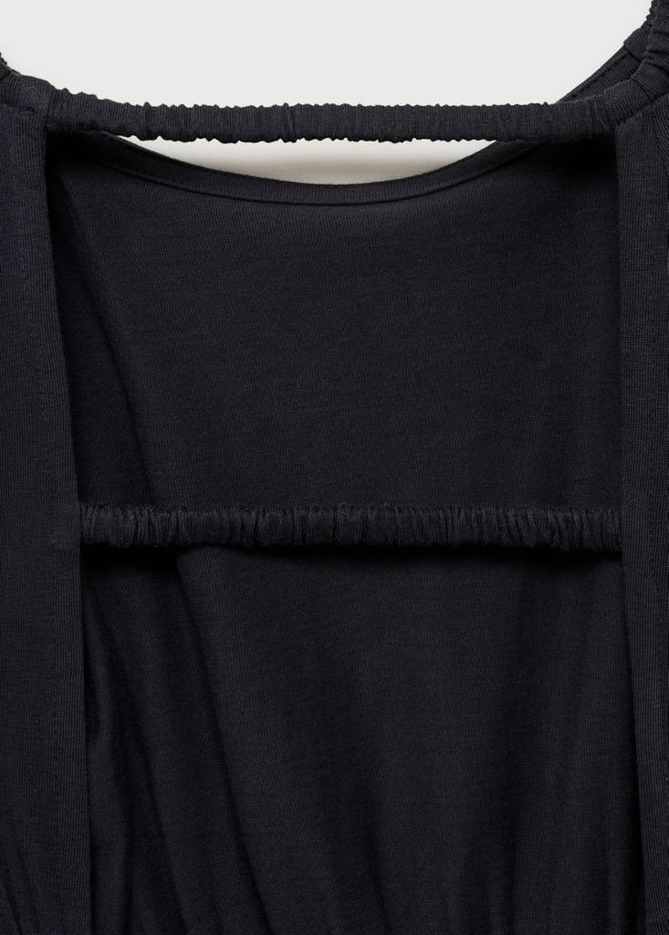 Long jumpsuit with back opening — Charcoal
