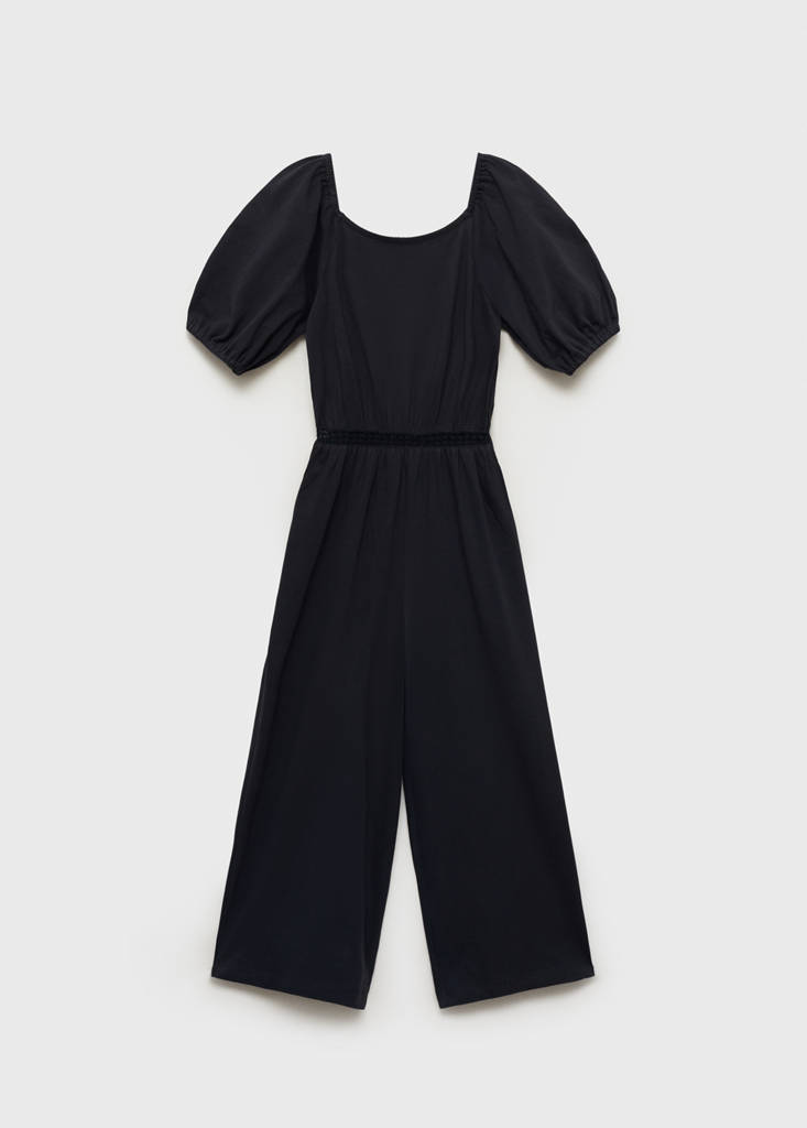 Long jumpsuit with back opening — Charcoal