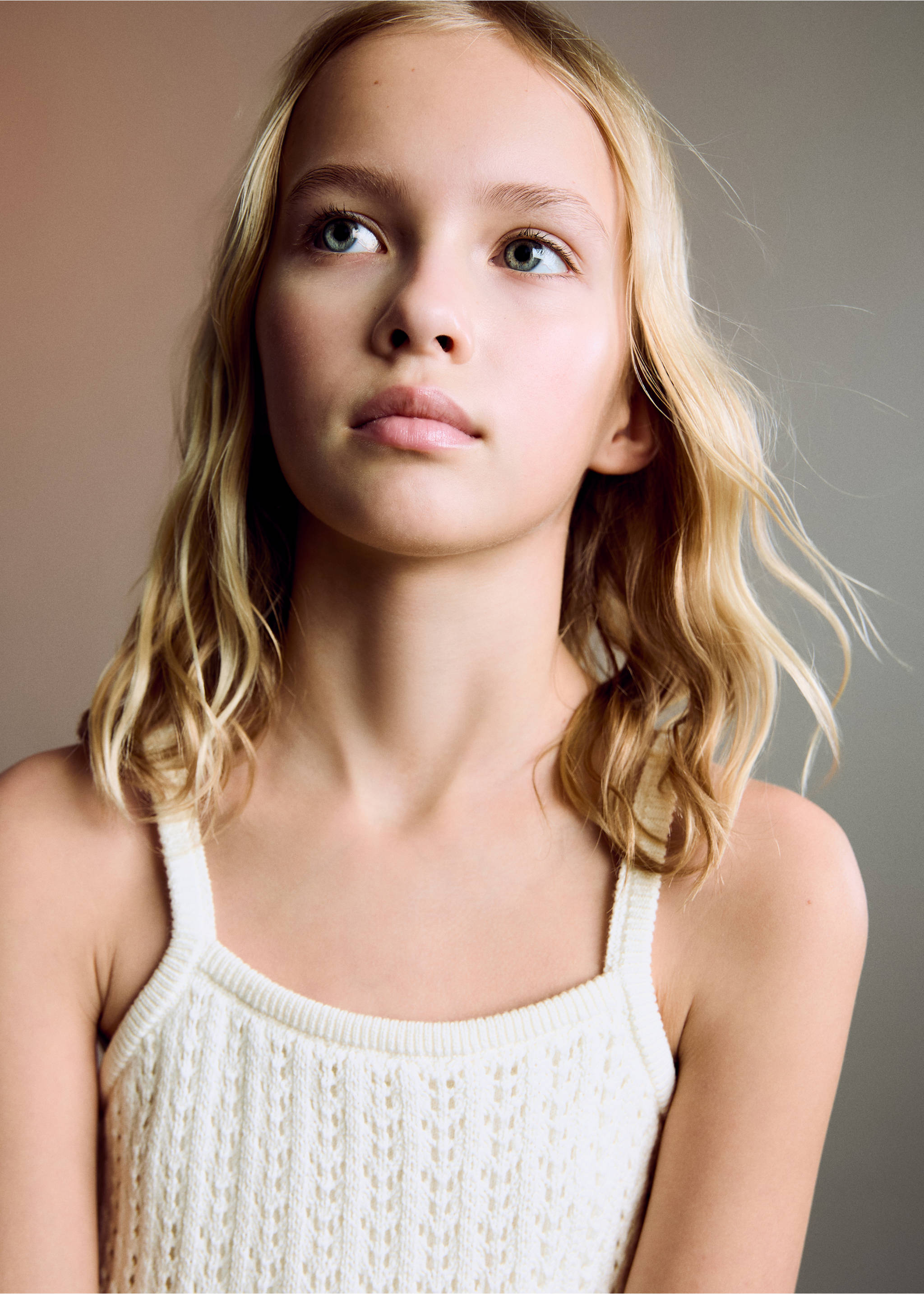 Openwork knit top - Details of the article 1, Off White. Ref: 87065950-00.