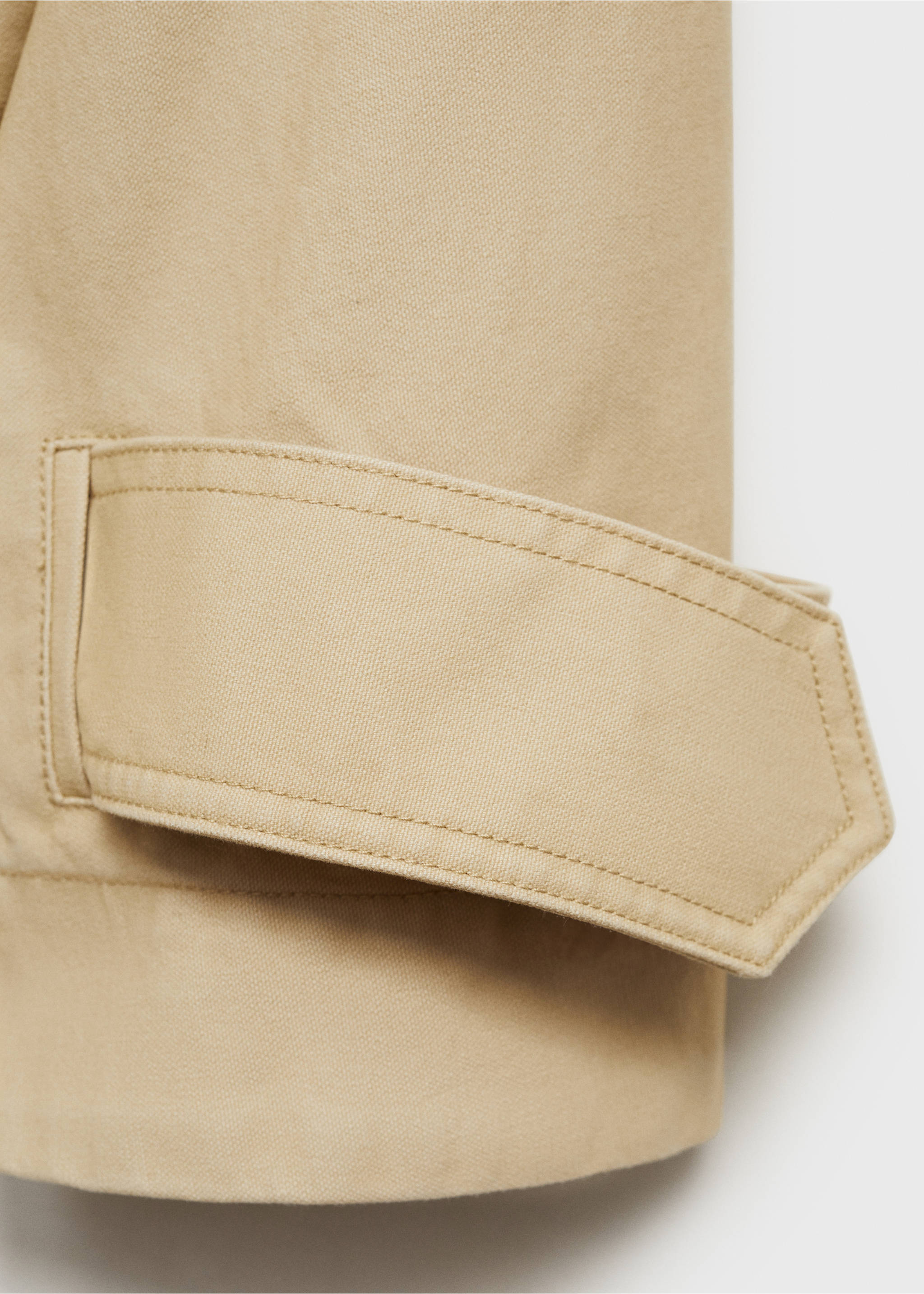 Cotton short trench - Details of the article 0, Light/Pastel Grey. Ref: 87065953-00.