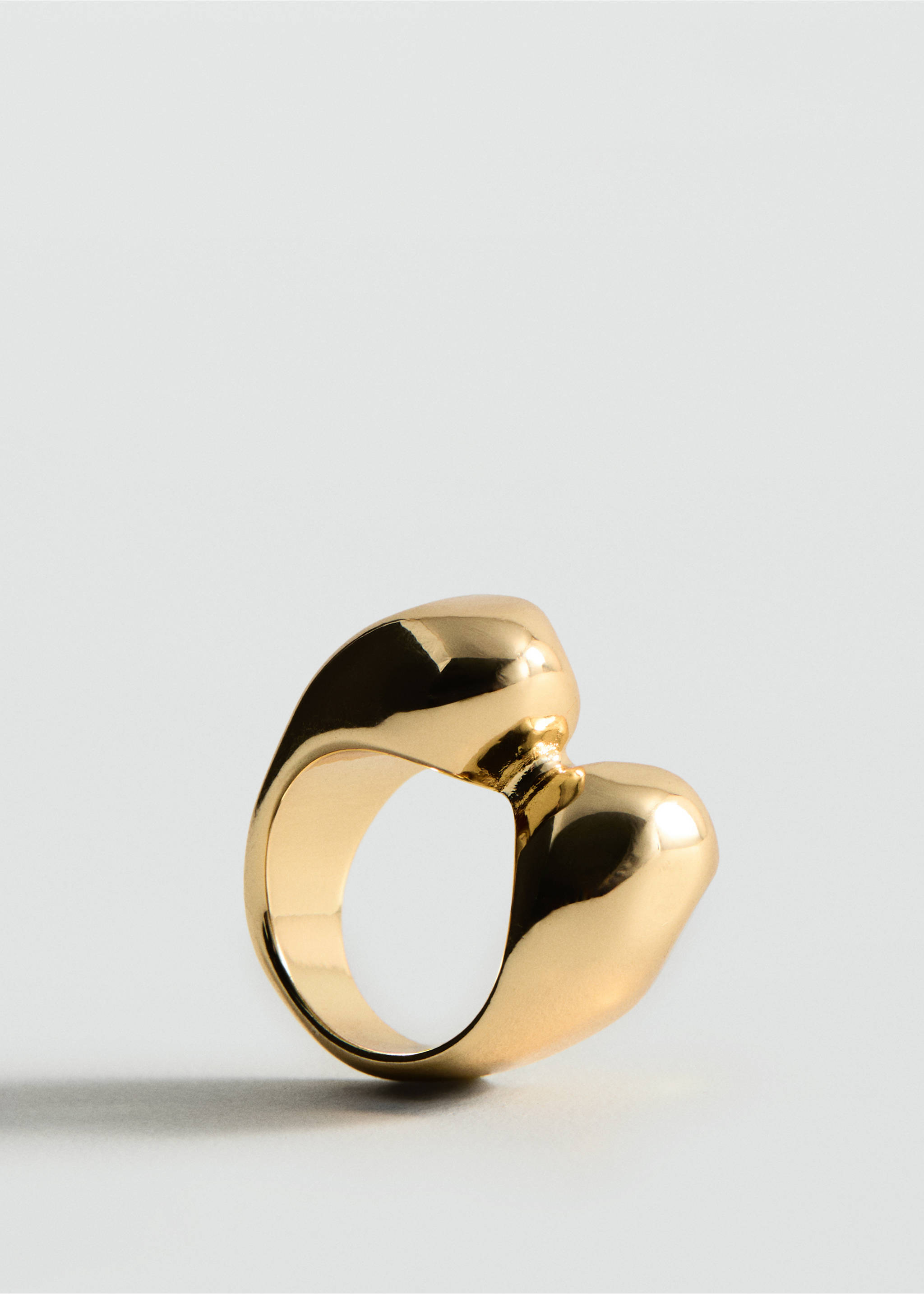 Anillo textura volumen - Plano medio, Oro. Ref: 87065957-00.