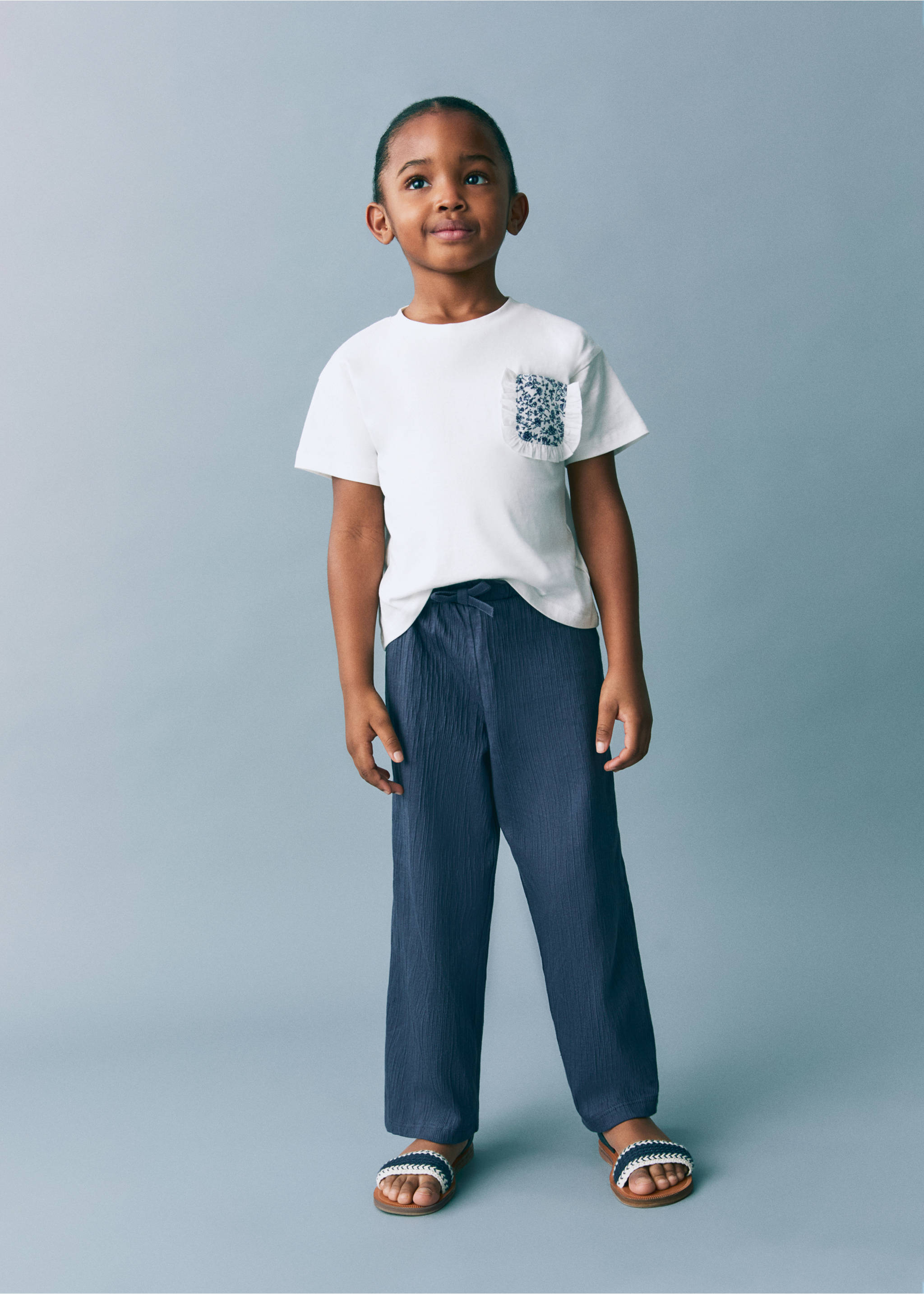 Pantalón recto lazo - Plano medio, Azul marino oscuro. Ref: 87065962-00.