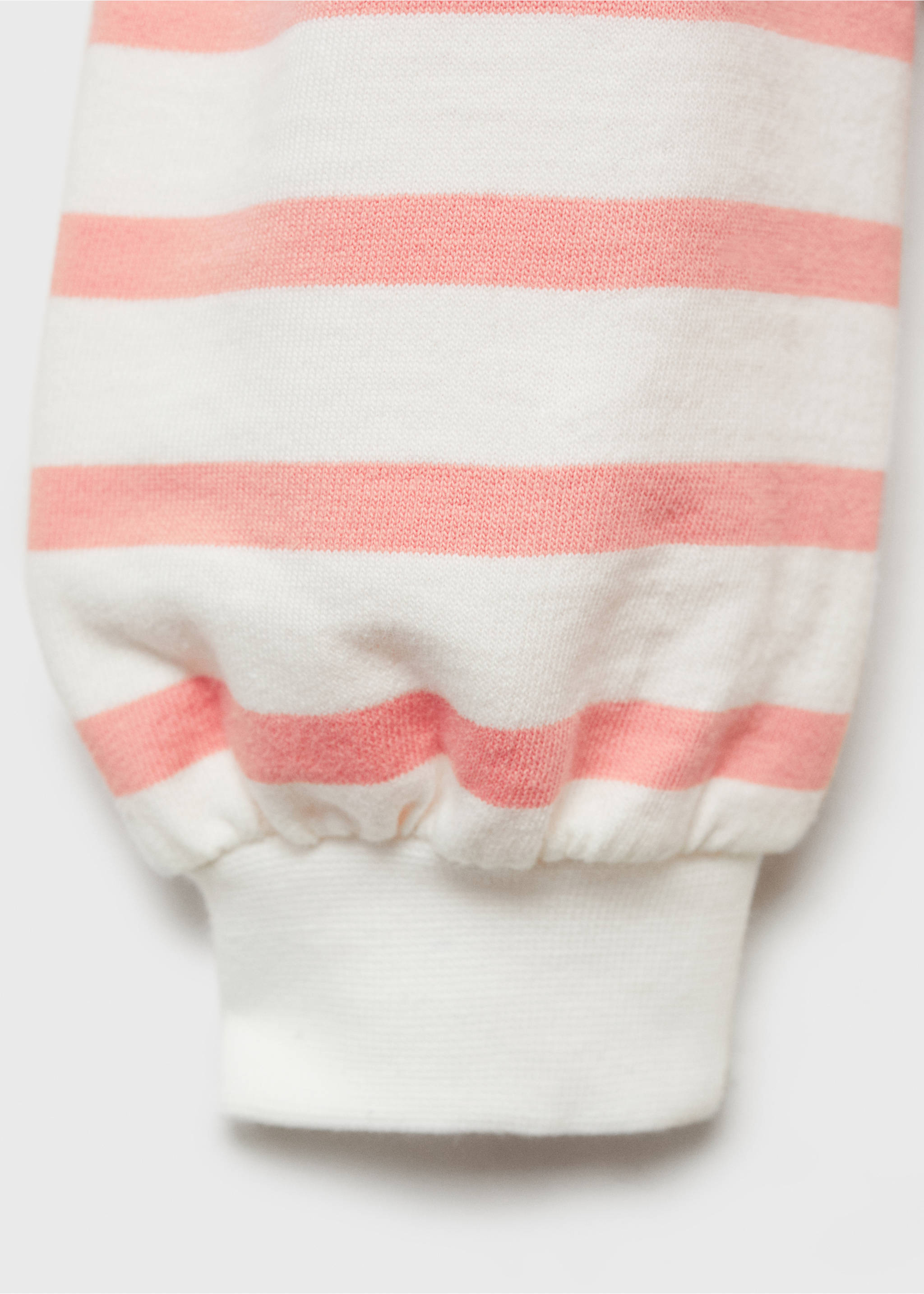 Striped sweatshirt with embroidered detail - Details of the article 0, Coral Red. Ref: 87065963-00.