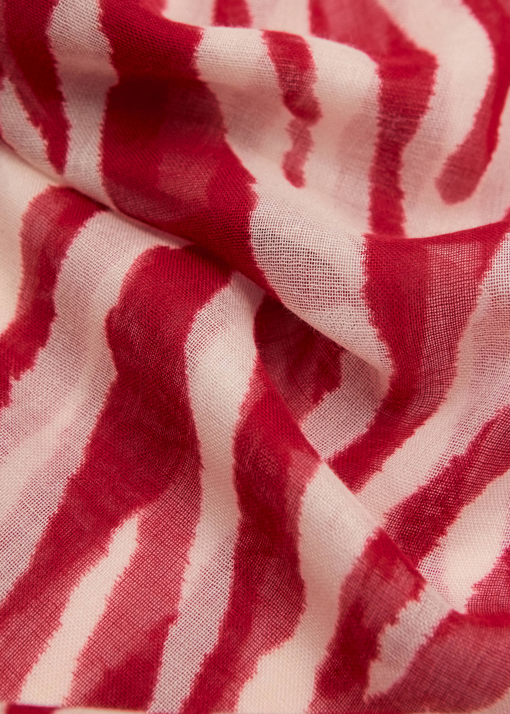 Cotton-blend zebra-print scarf - Medium plane