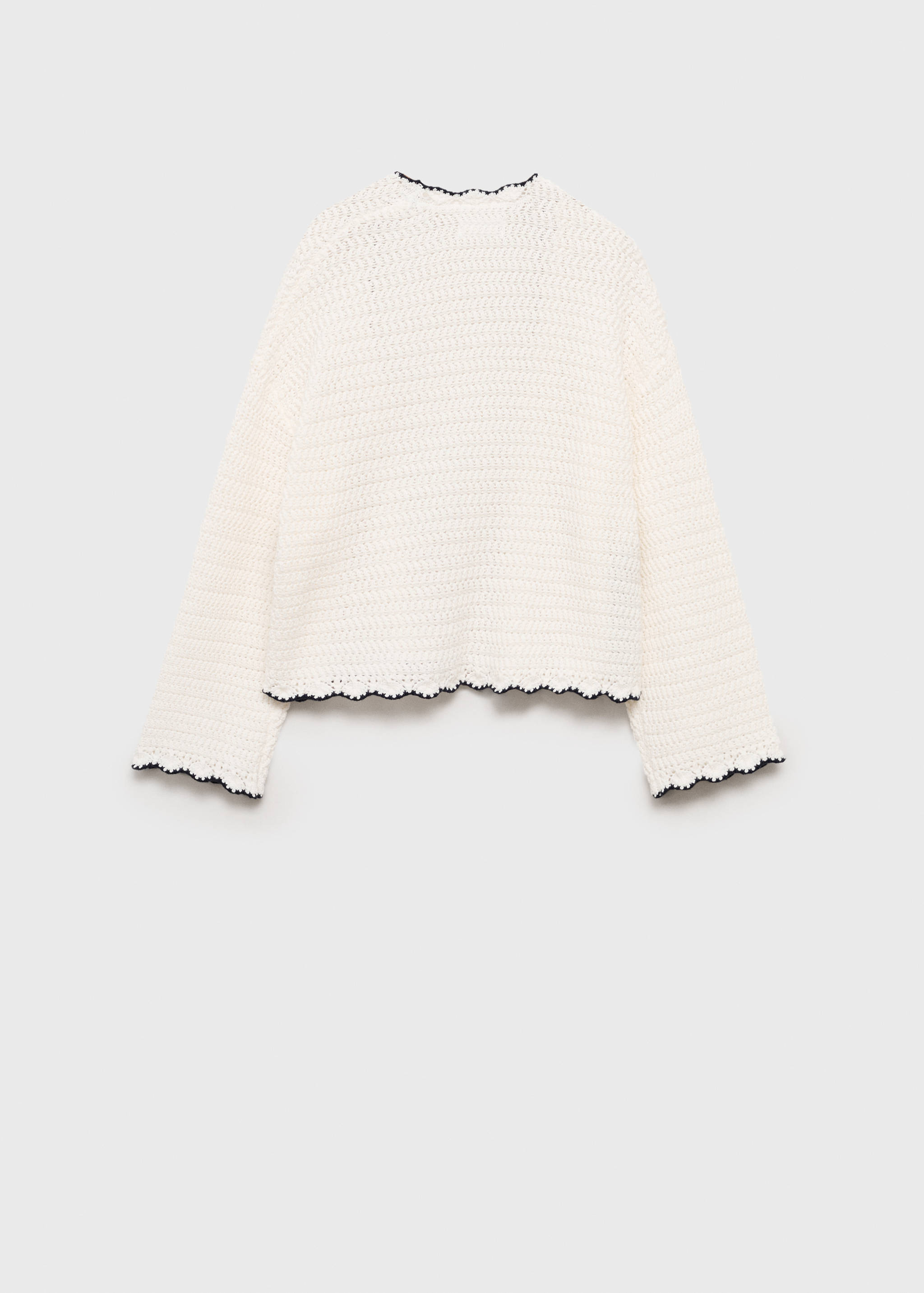 Knitted cardigan with contrasting trims - Reverse of the article