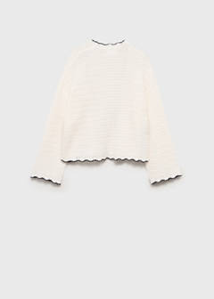 Knitted cardigan with contrasting trims — White 4