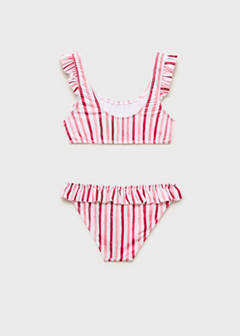 Ruffle striped bikini — Red 3