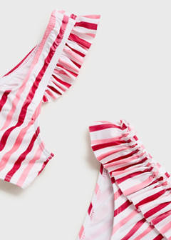 Ruffle striped bikini — Red 4