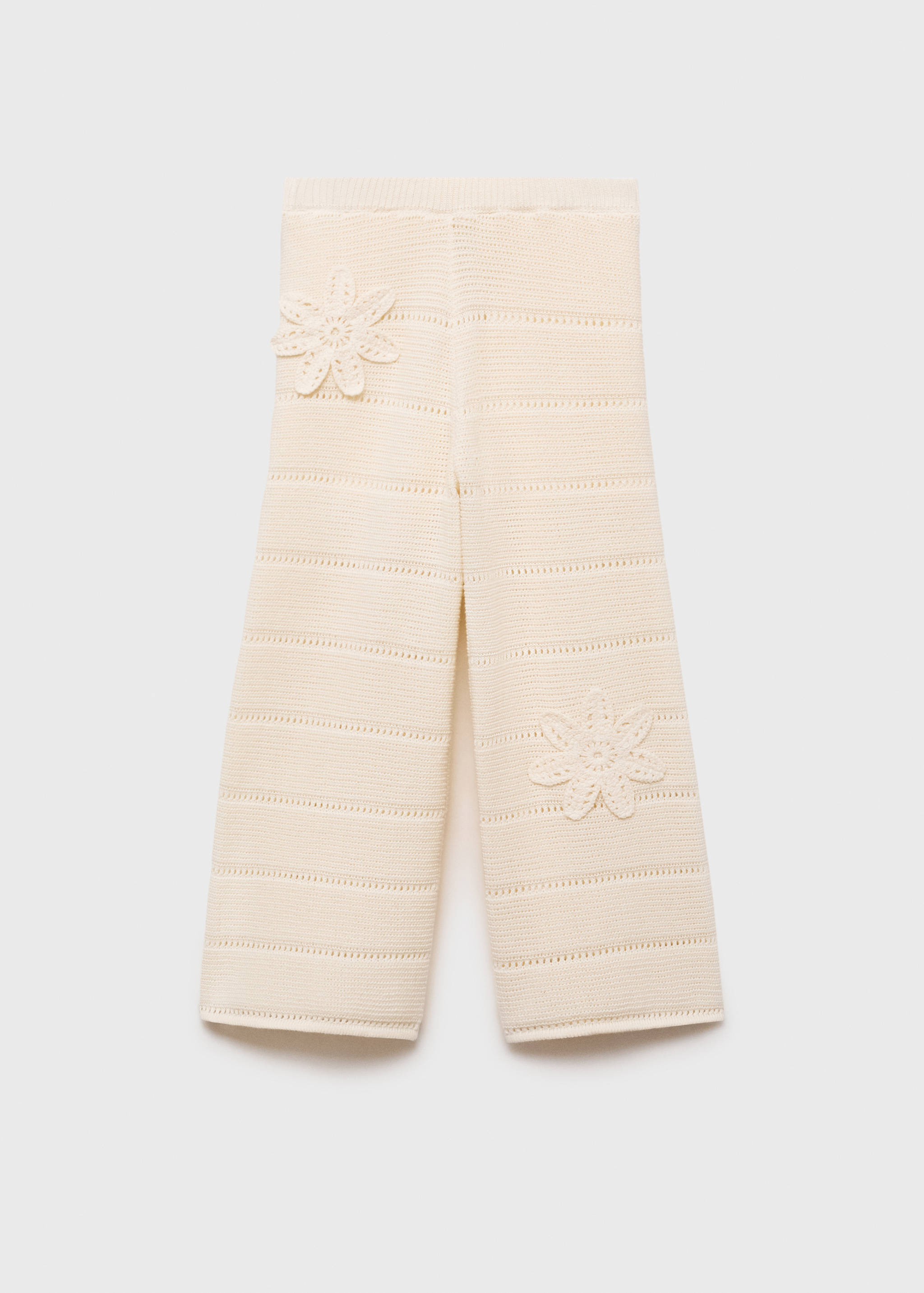 Knitted pants with crochet detail - Article without model