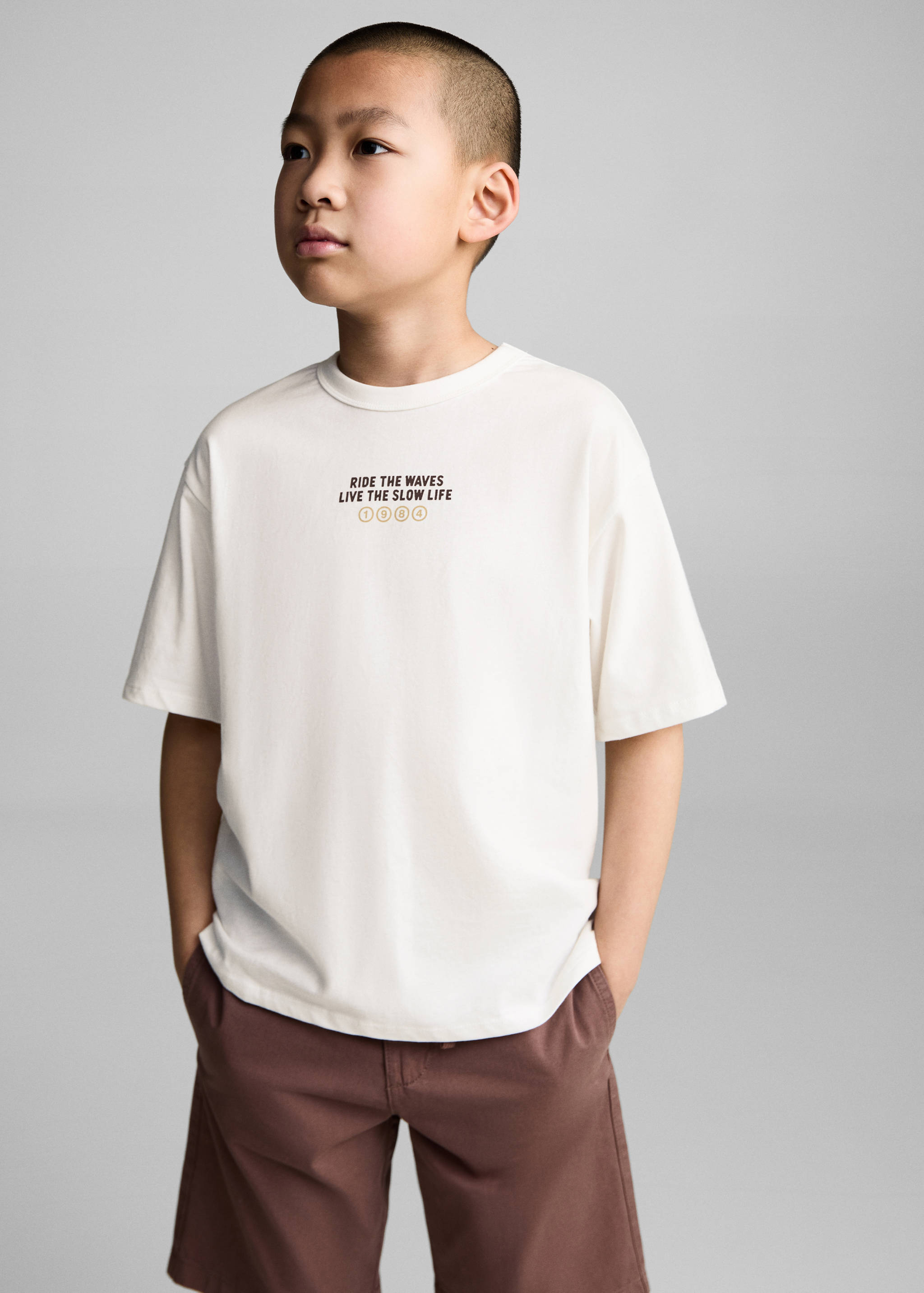 Camiseta algodón estampada - Plano medio