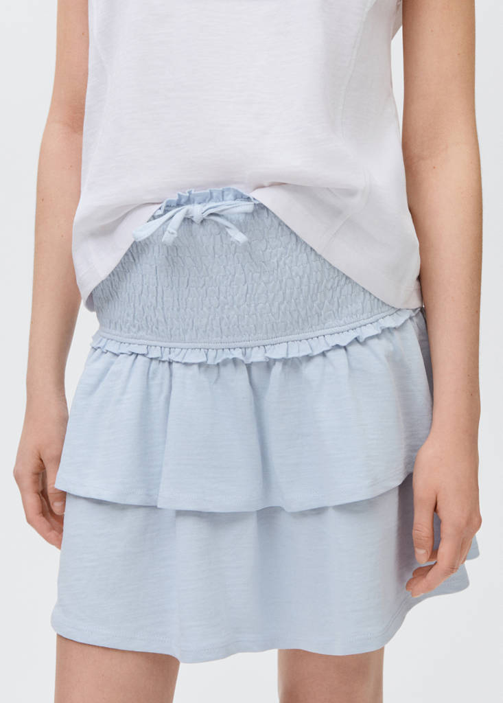 Gathered skirt with ruffles — Sky Blue
