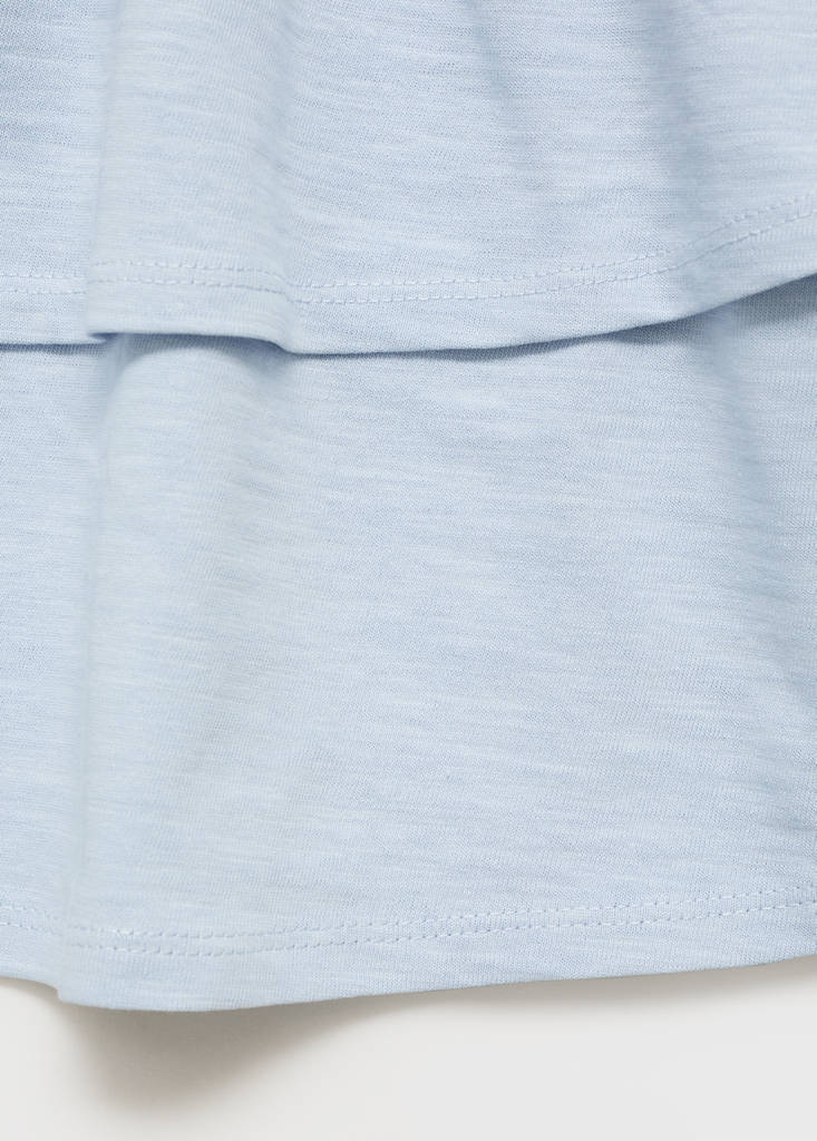 Gathered skirt with ruffles — Sky Blue