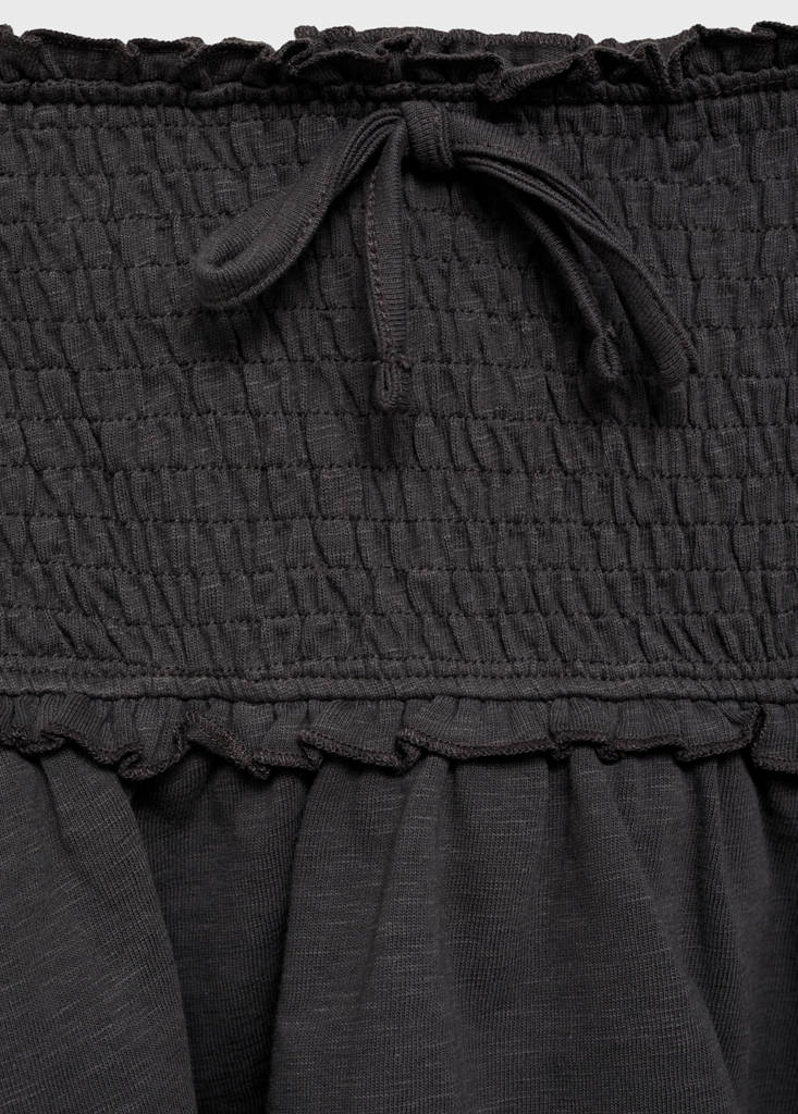 Gathered skirt with ruffles — Charcoal