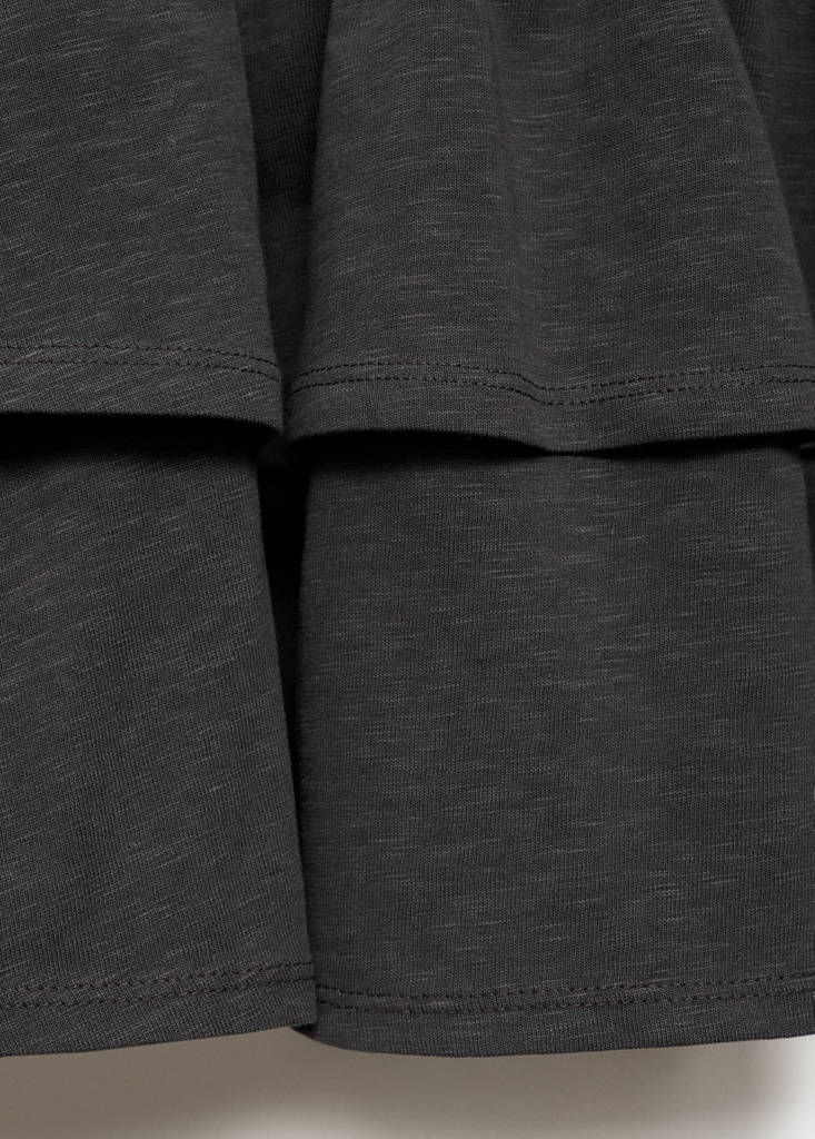 Gathered skirt with ruffles — Charcoal