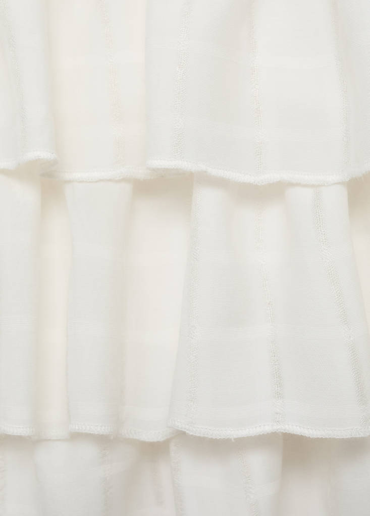 Gathered skirt with ruffles — Off White