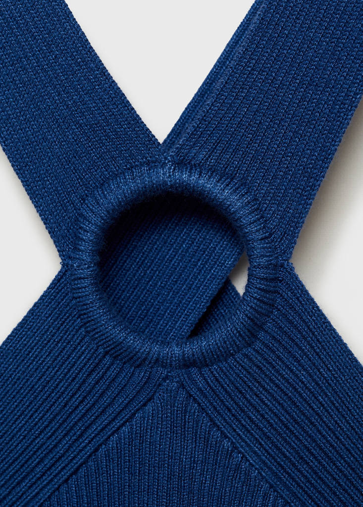 Knitted top with hoop detail — Dark Navy