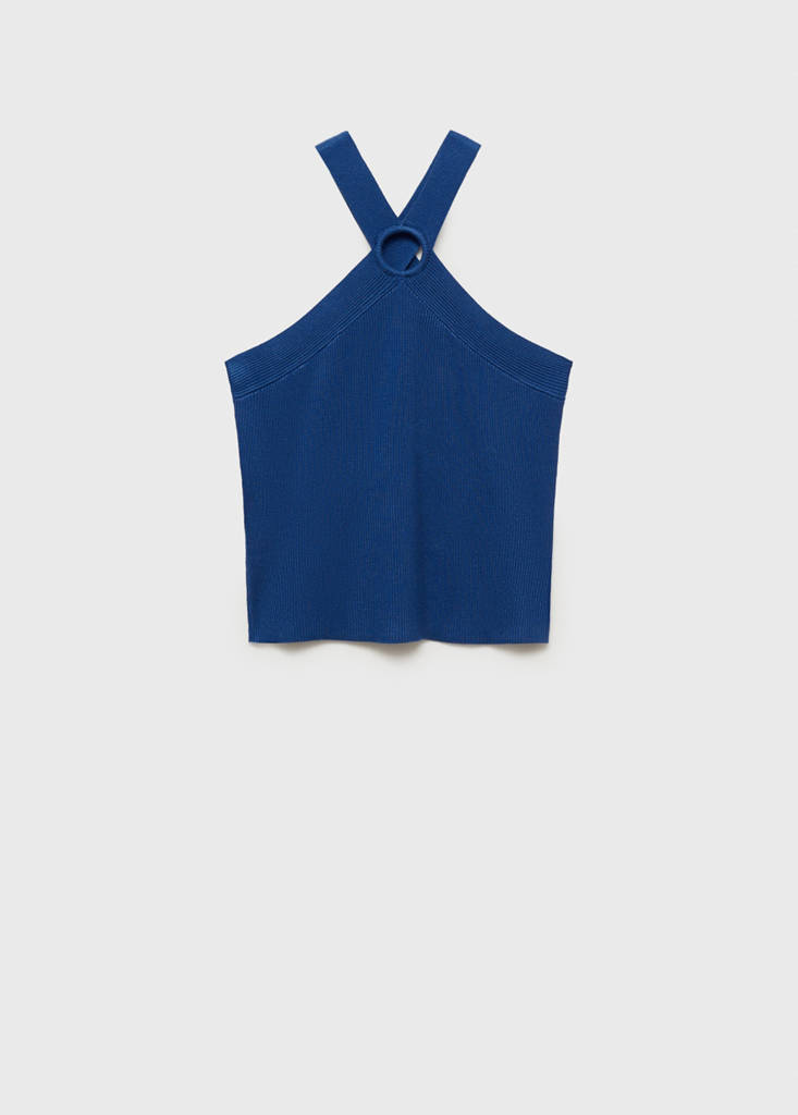Knitted top with hoop detail — Dark Navy