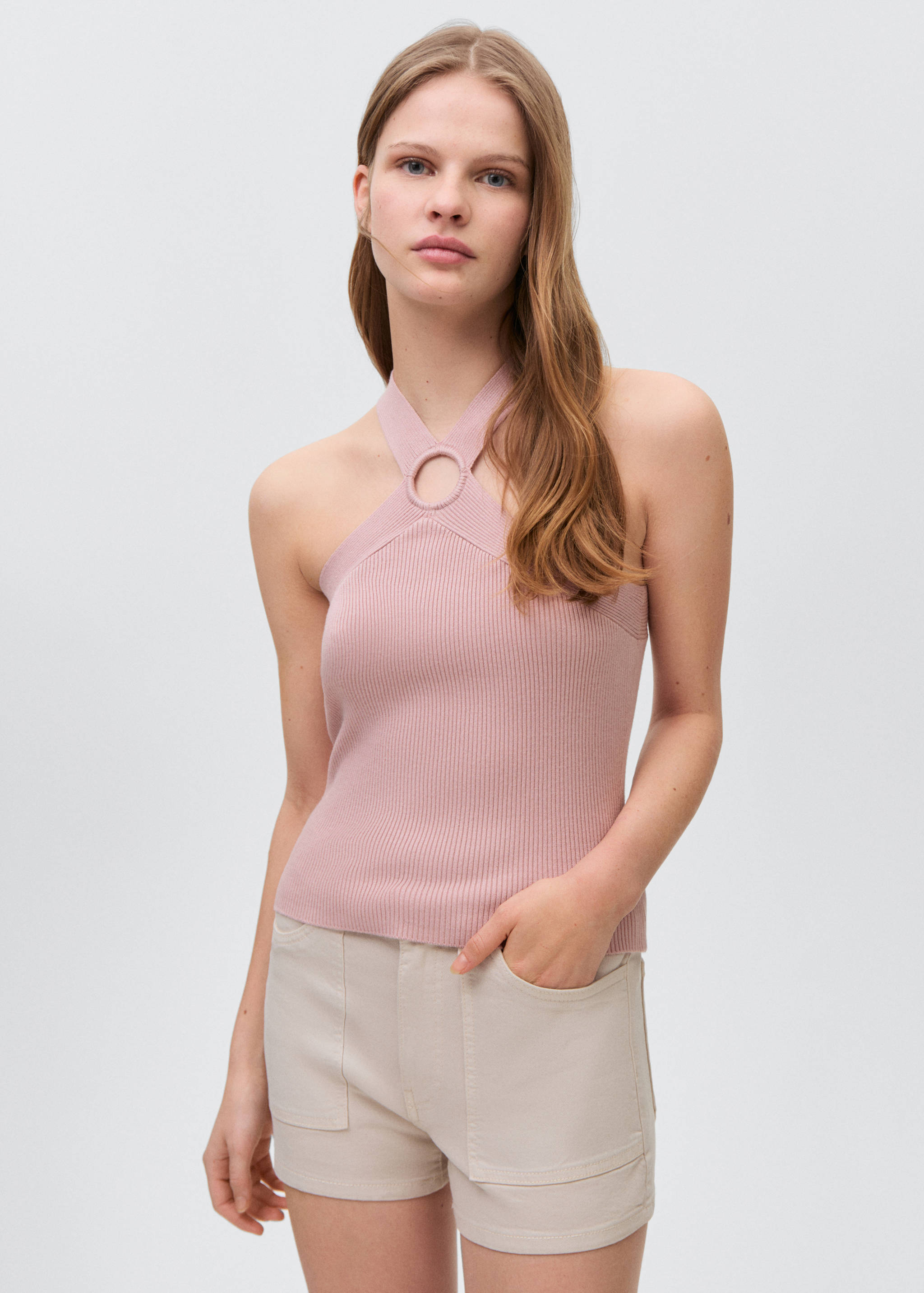 Knitted top with hoop detail - Medium plane