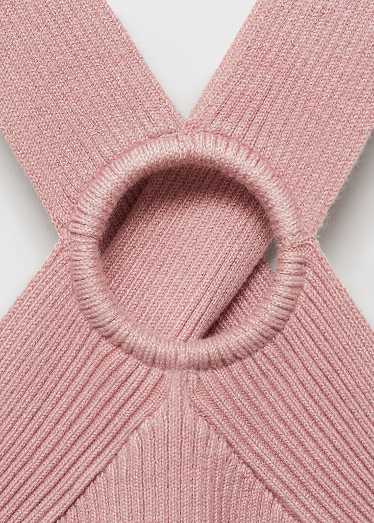 Knitted top with hoop detail — Pastel Pink