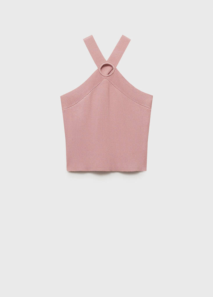 Knitted top with hoop detail — Pastel Pink