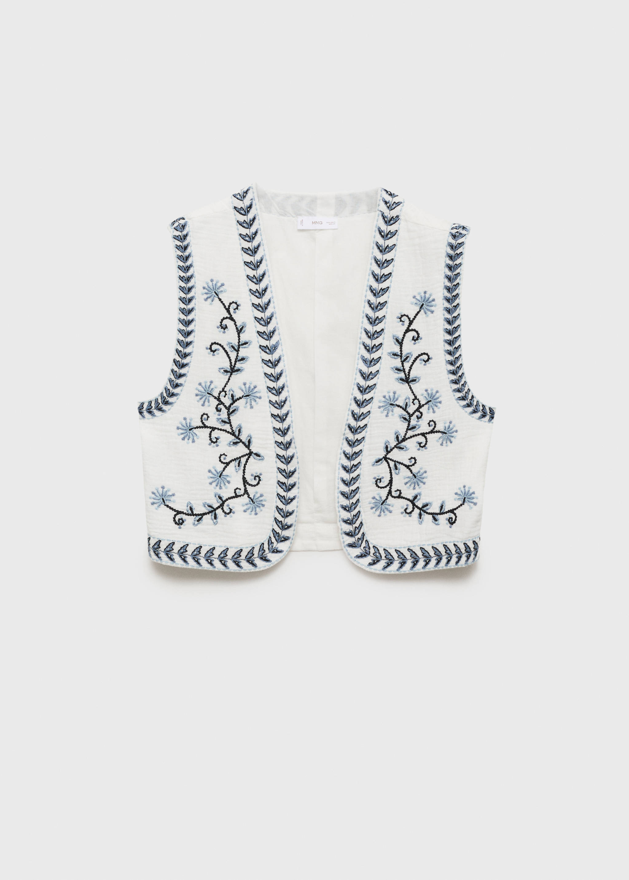 Chaleco crop bordado flores - Artículo sin modelo