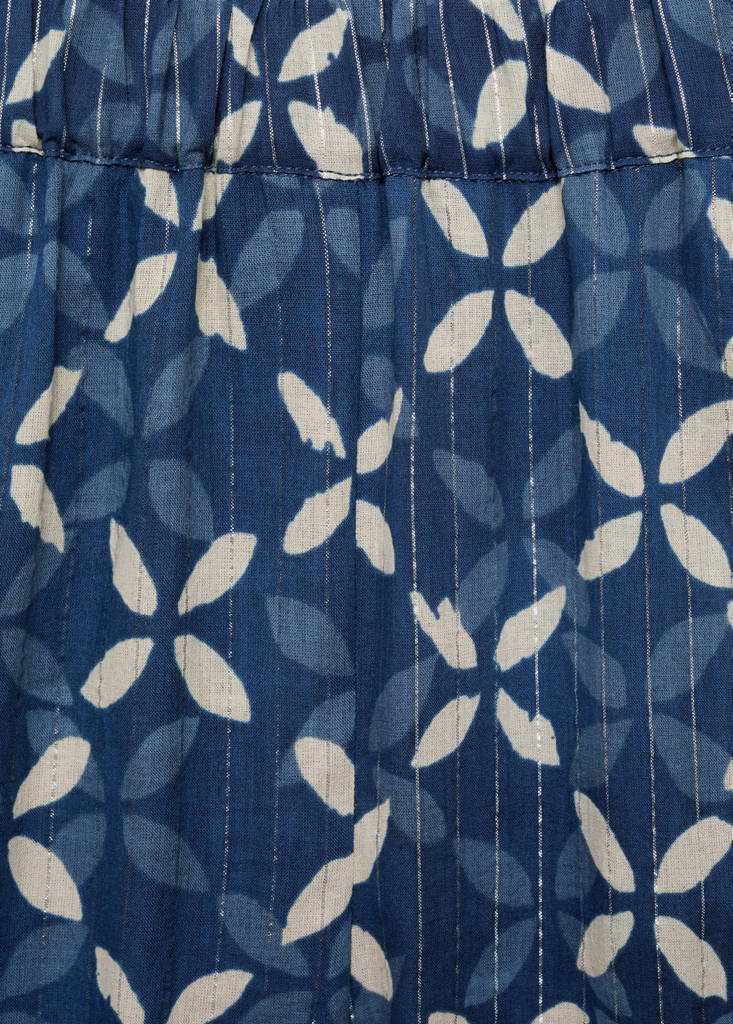 Printed straight trousers — Dark Navy