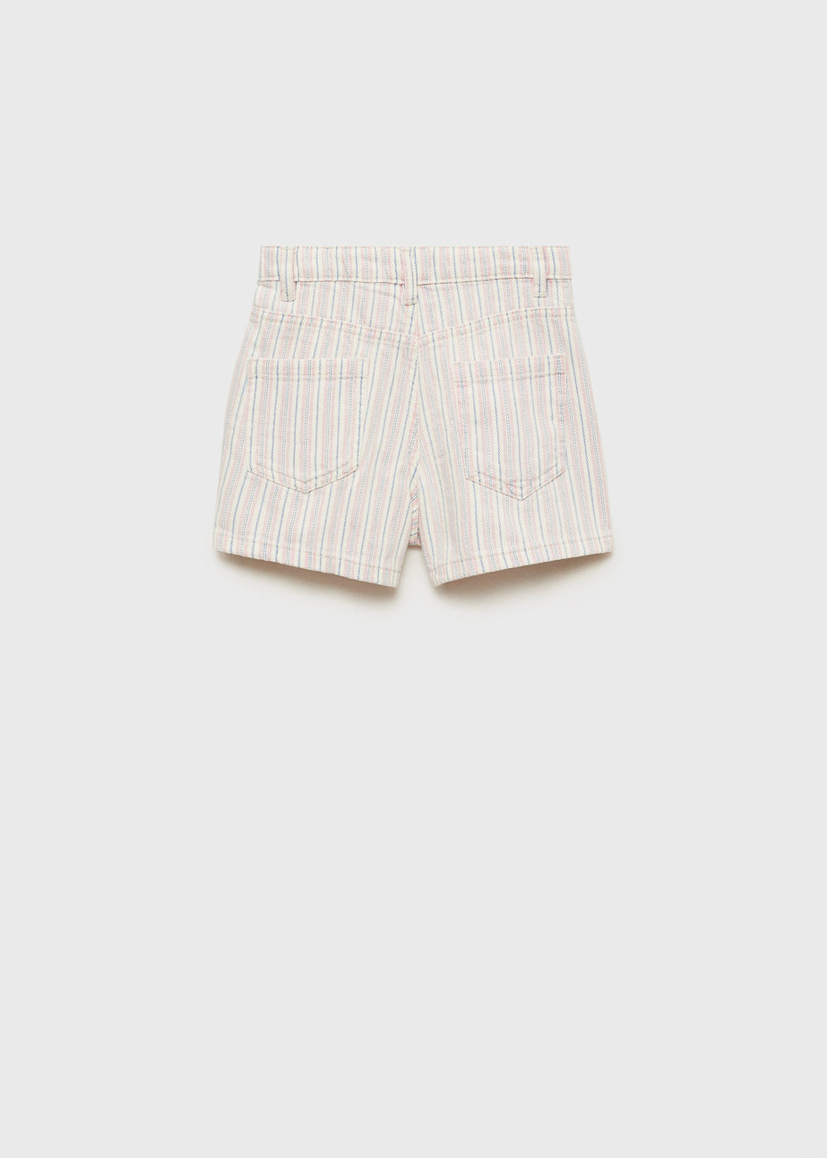Striped denim shorts — Ecru