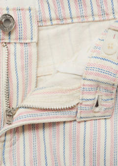 Striped denim shorts — Ecru 4