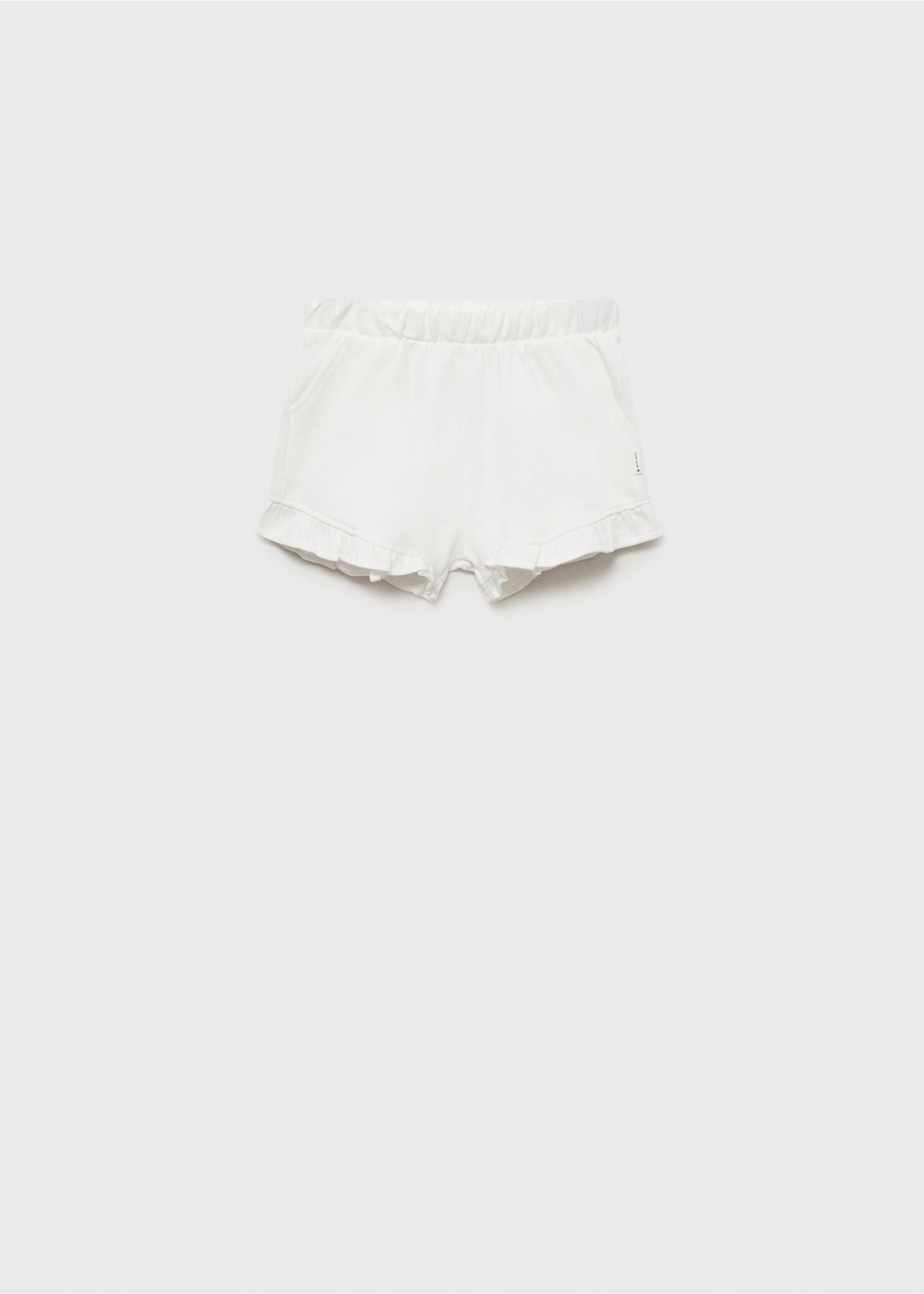 Shorts with ruffled hem - Article without model, Off White. Ref: 87066343-00.