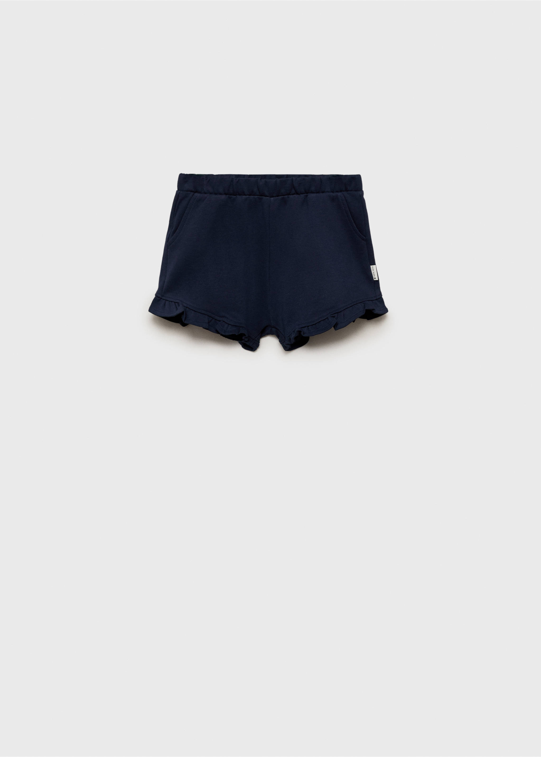 Shorts with ruffled hem - Article without model, Dark Navy. Ref: 87066343-00.