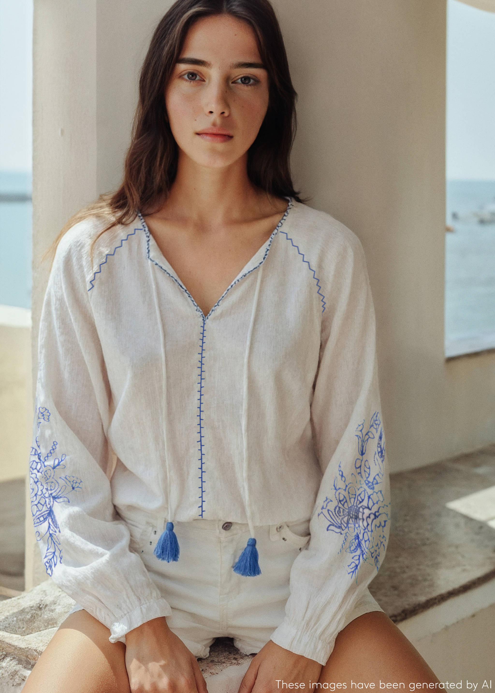 Embroidered puff-sleeve blouse - Details of the article 5