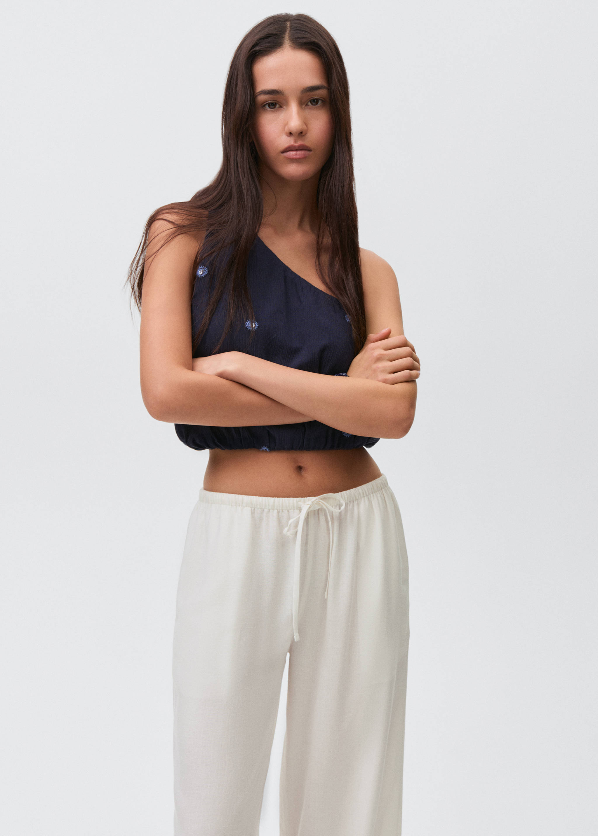 Gerade Leinenhose - Mittlere Ansicht