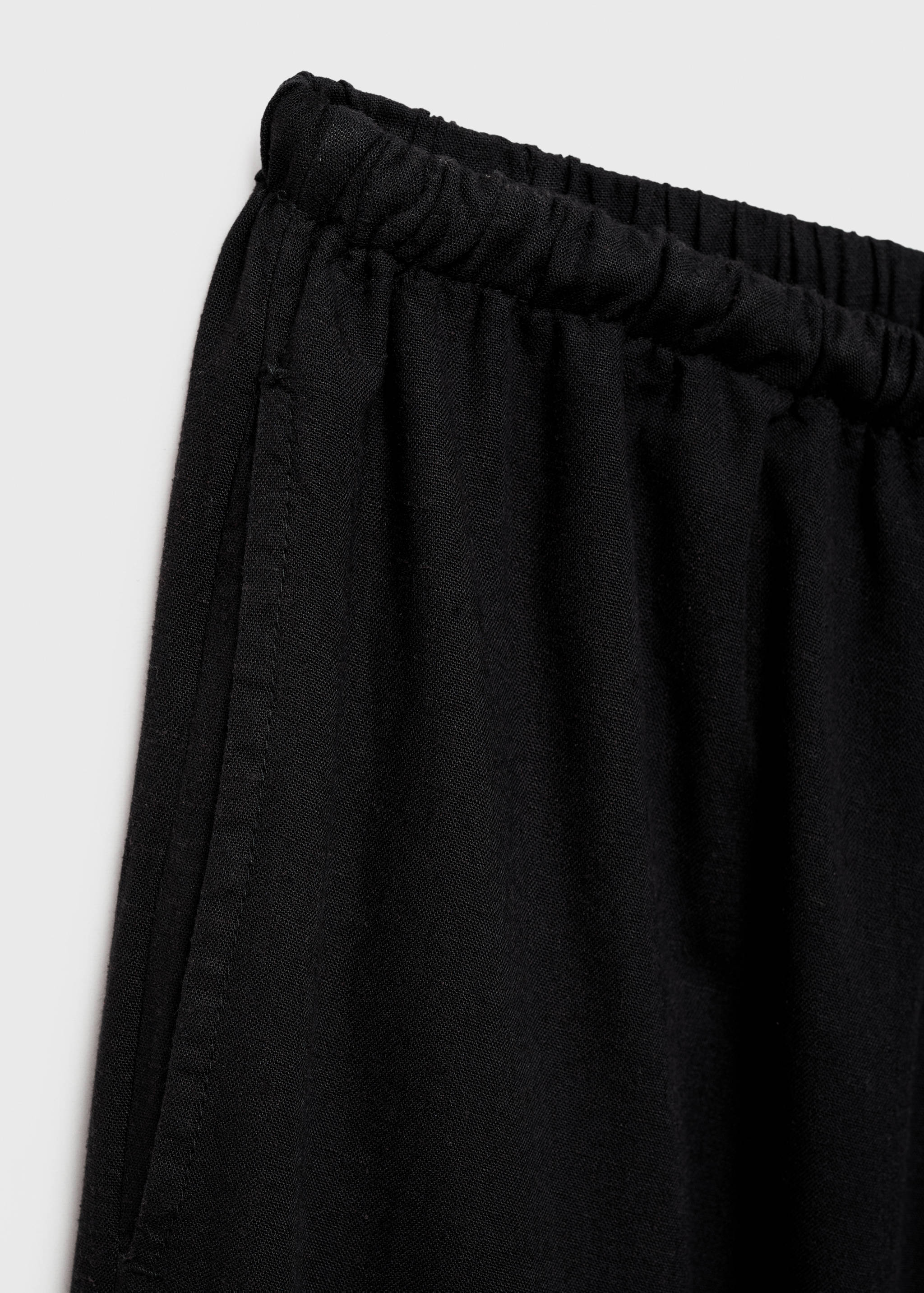 Straight linen-blend trousers - Details of the article 0