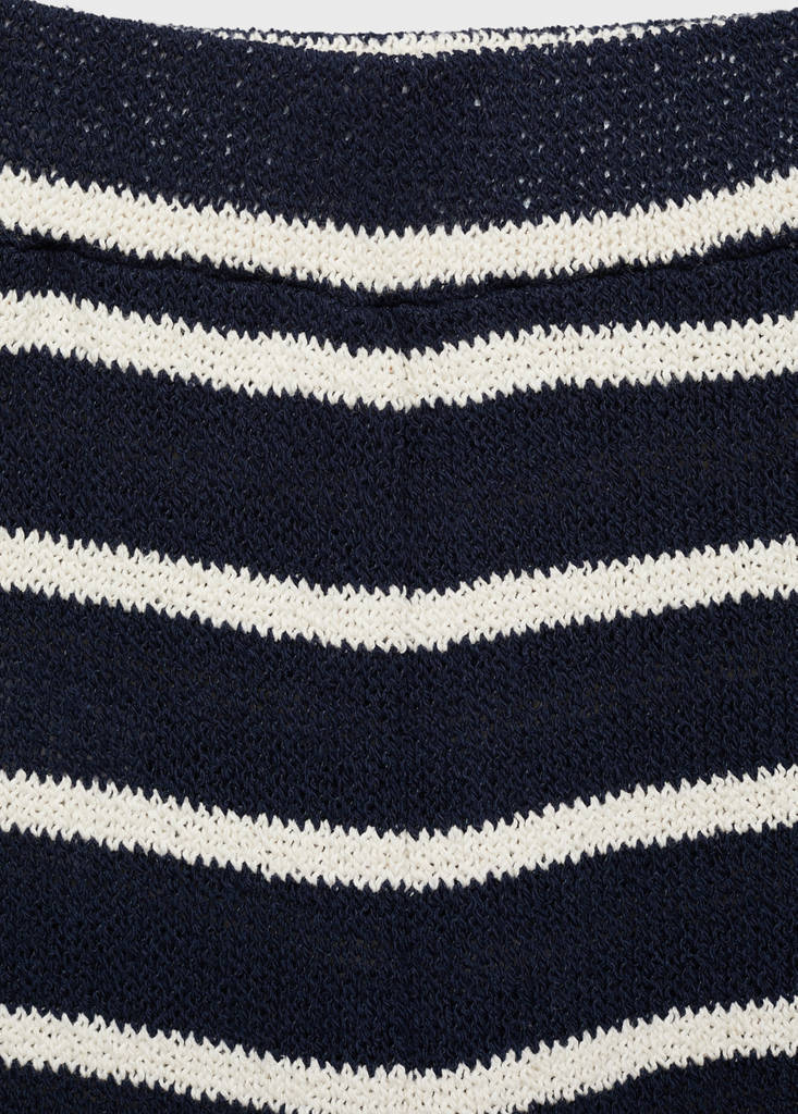 Striped knit trousers — Dark Navy