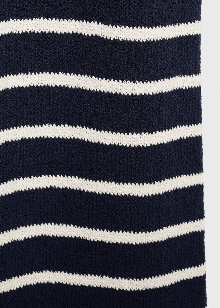 Striped knit trousers — Dark Navy