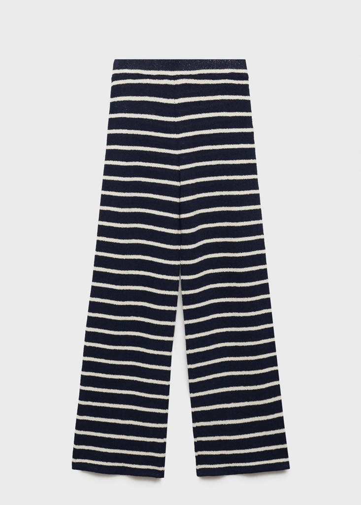 Striped knit trousers — Dark Navy