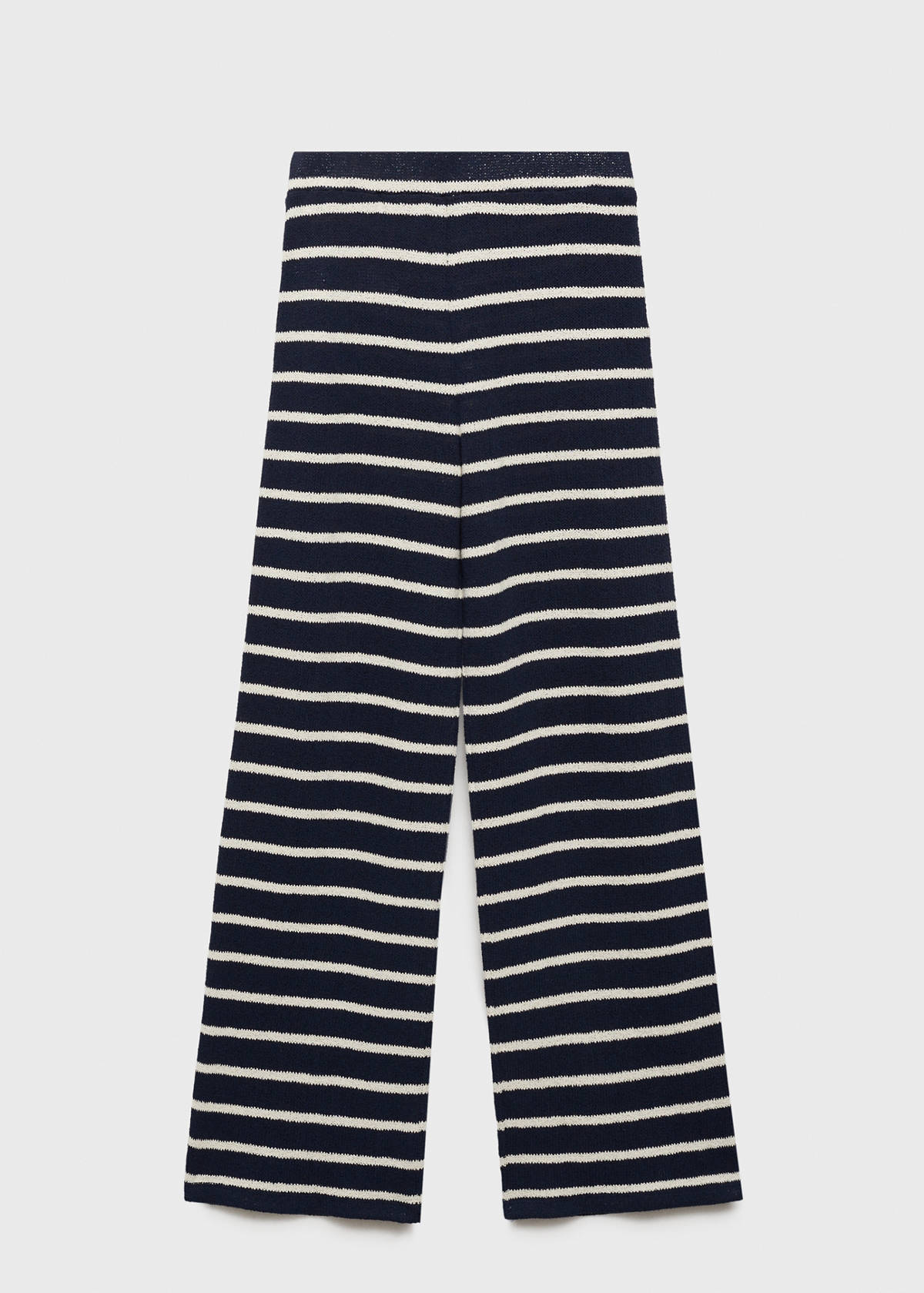 Striped knit trousers — Dark Navy