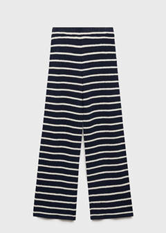 Striped knit trousers — Dark Navy 4
