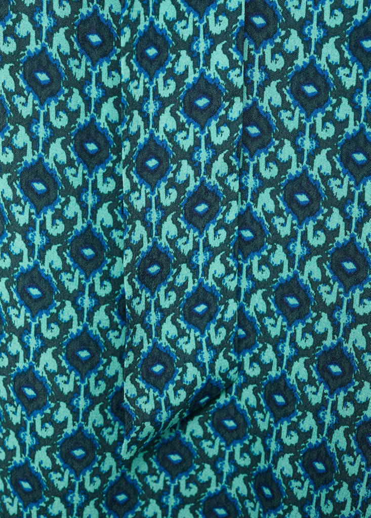 Printed jumpsuit with bow — Turquoise