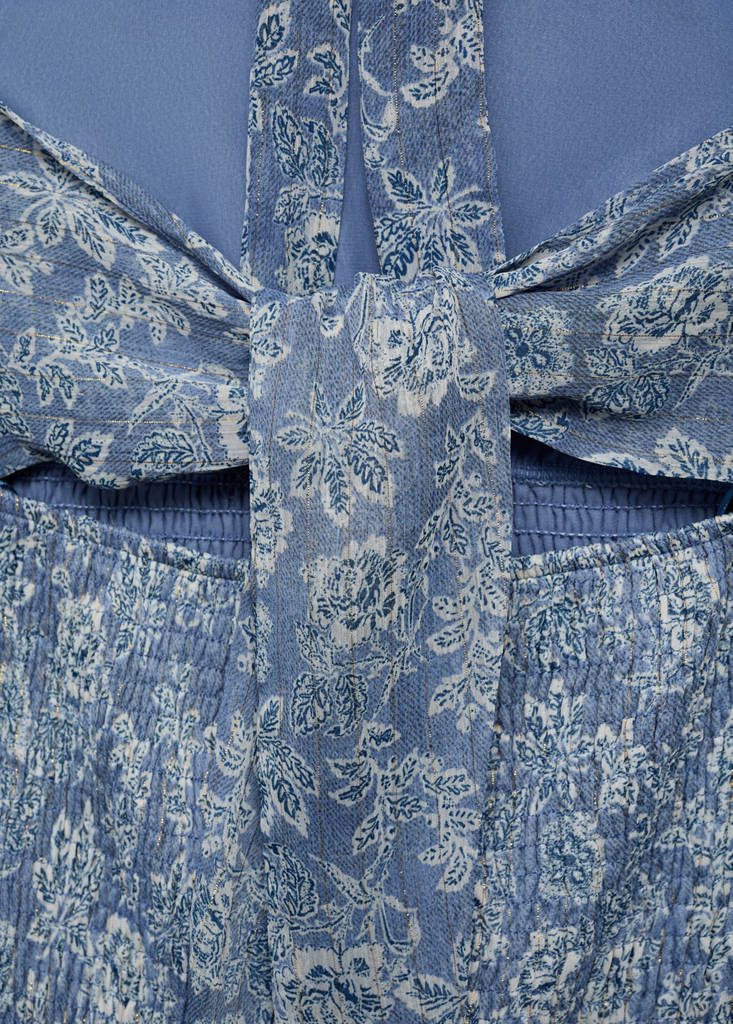 Halter-neck printed dress — Sky Blue
