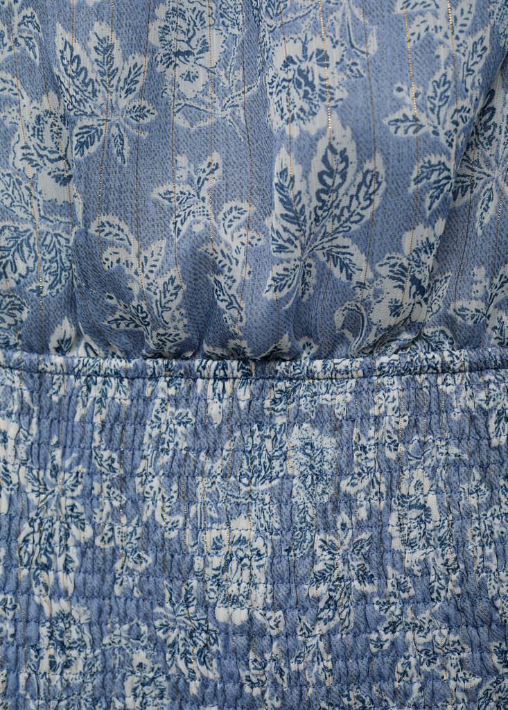 Halter-neck printed dress — Sky Blue