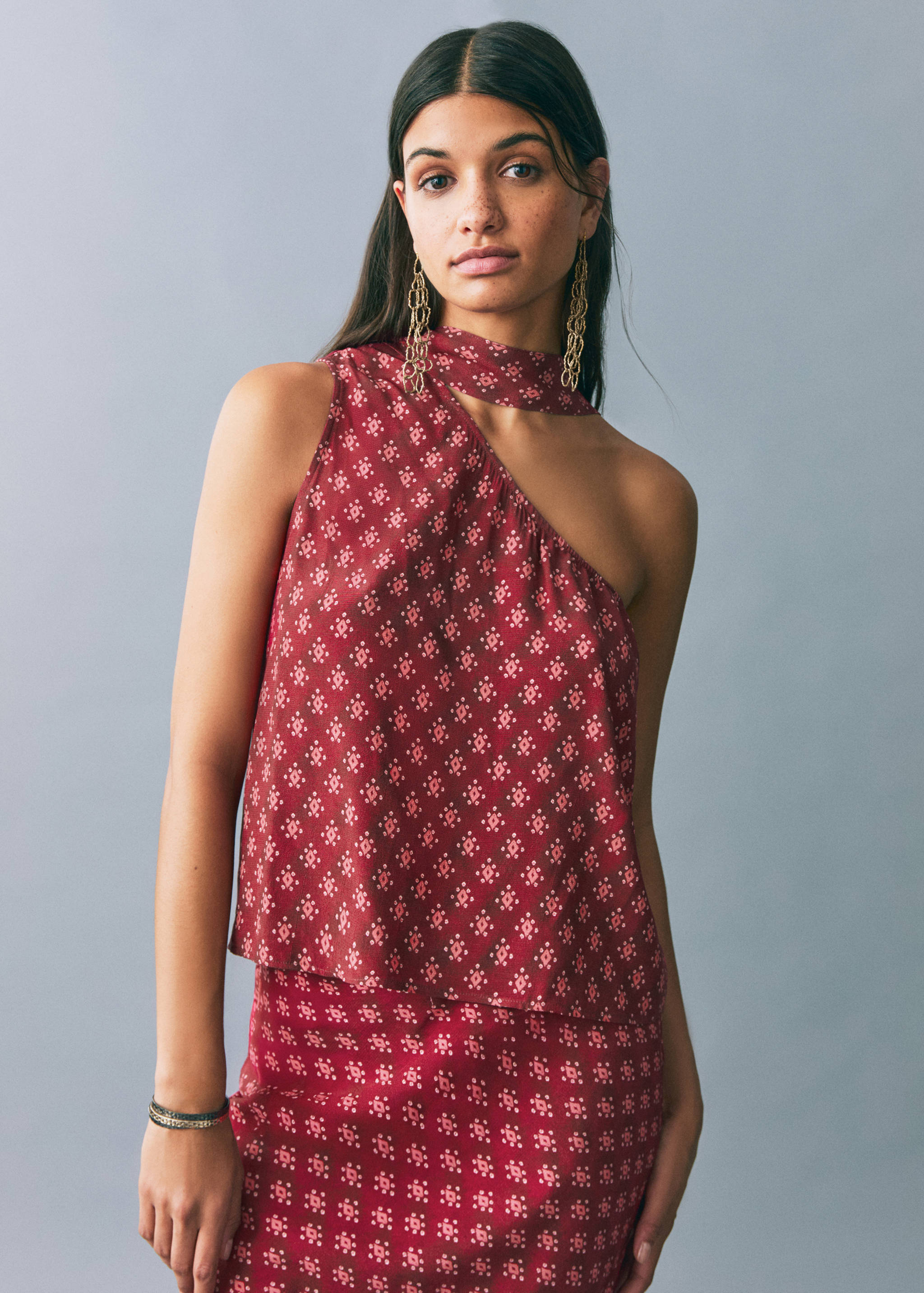 Asymmetric printed top - Medium plane