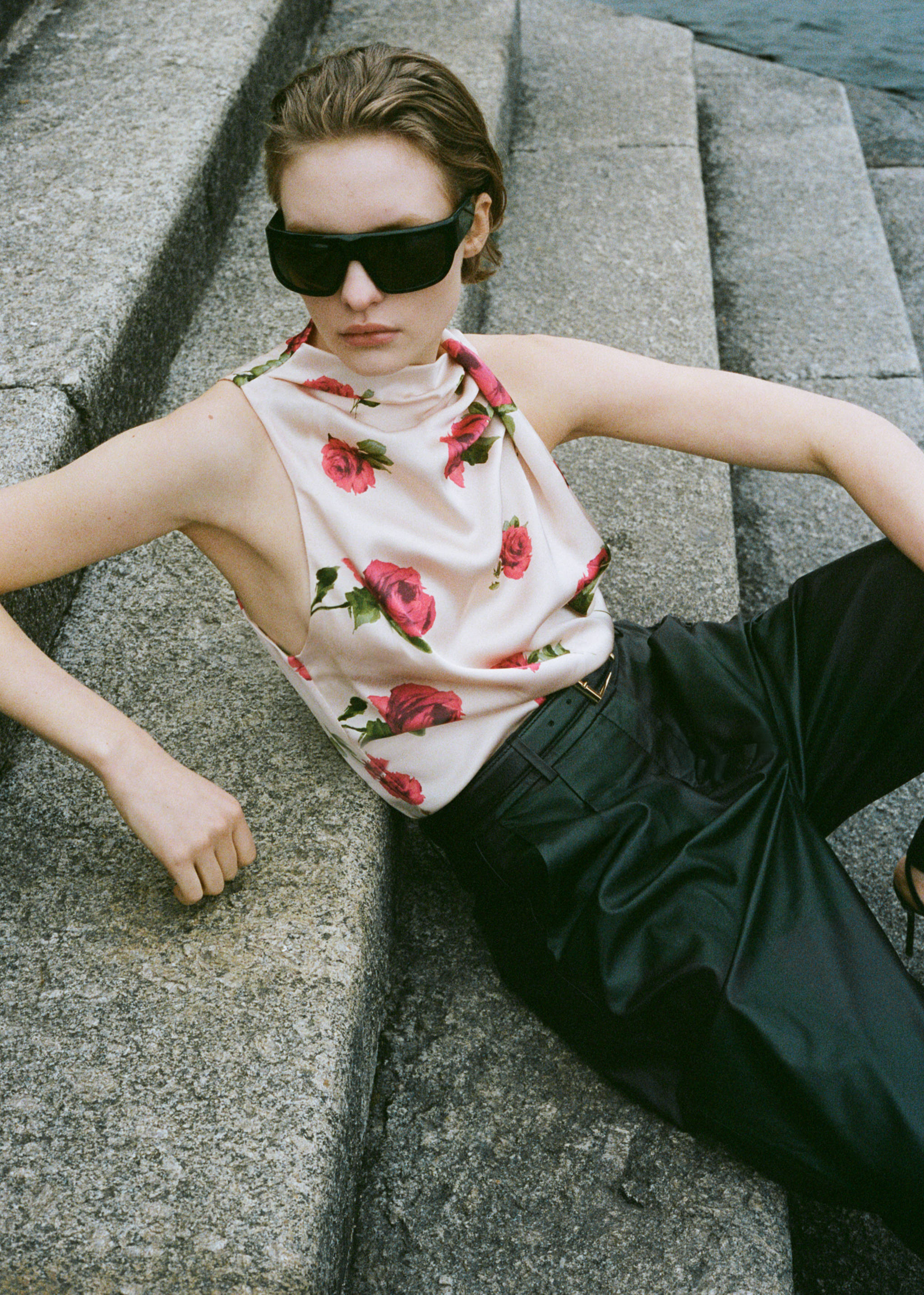 Floral satin blouse - Details of the article 6