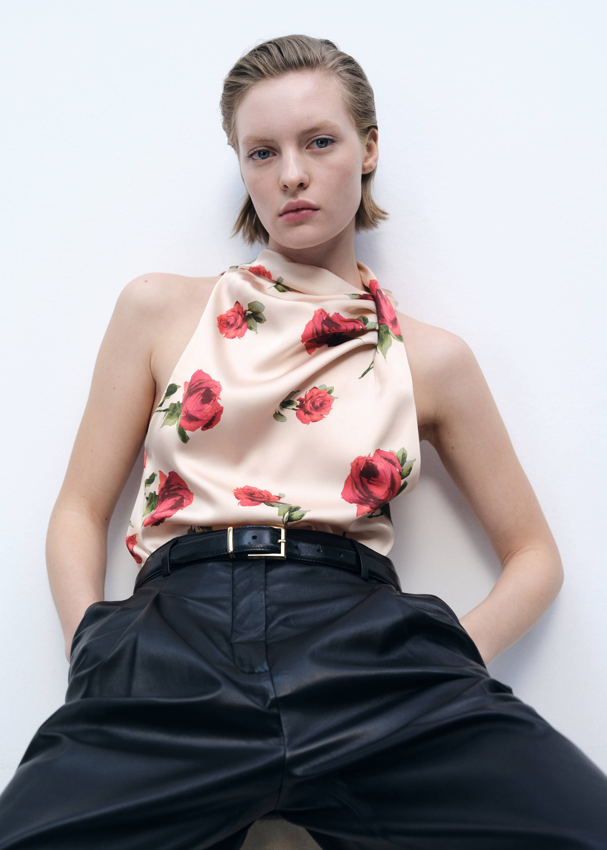 Floral satin blouse - Details of the article 2